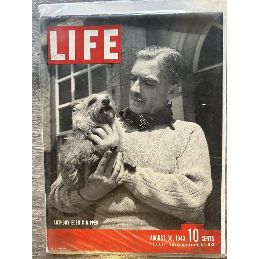 Life Magazine August 30, 1943 Illustrated News Politics War 10 Cents Cover Photo